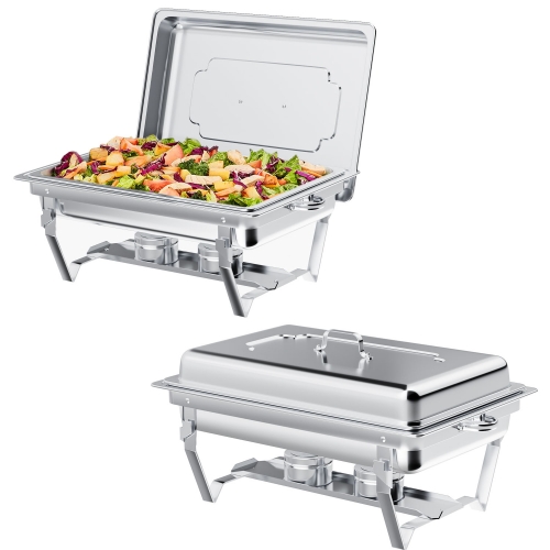 Chafing Dish Buffet Set 2 Pack, TINANA 8QT Stainless Steel Chafing Dishes for Buffet, Chafers and Buffet Warmers Sets for Parties, Events, Wedding, Camping, Dinner