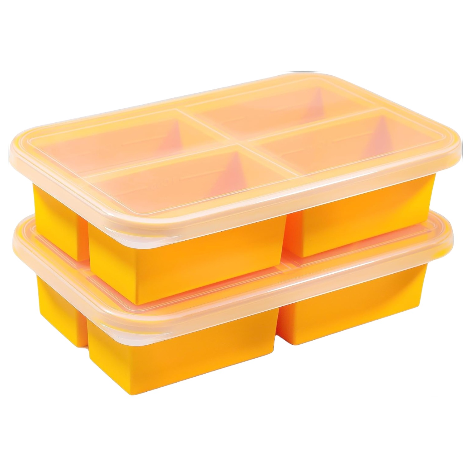 TINANA Silicone Freezing Tray with Lid 2 Pack,1-Cup Silicone Freezer ...