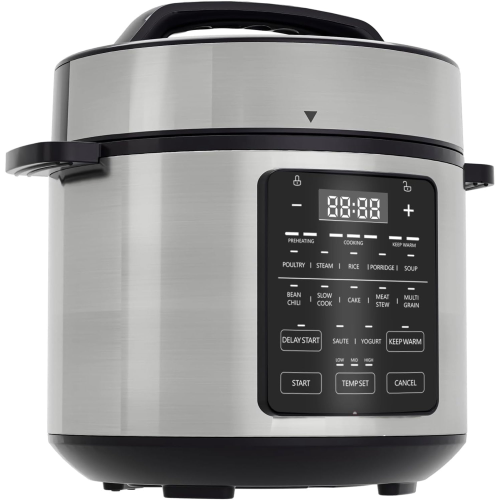 TINANA Electric Pressure Cooker, Upgraded 6 Quart 12-in-1 Multicooker, Stainless Steel Slow Cooker, Rice Cooker, Steamer, Warmer